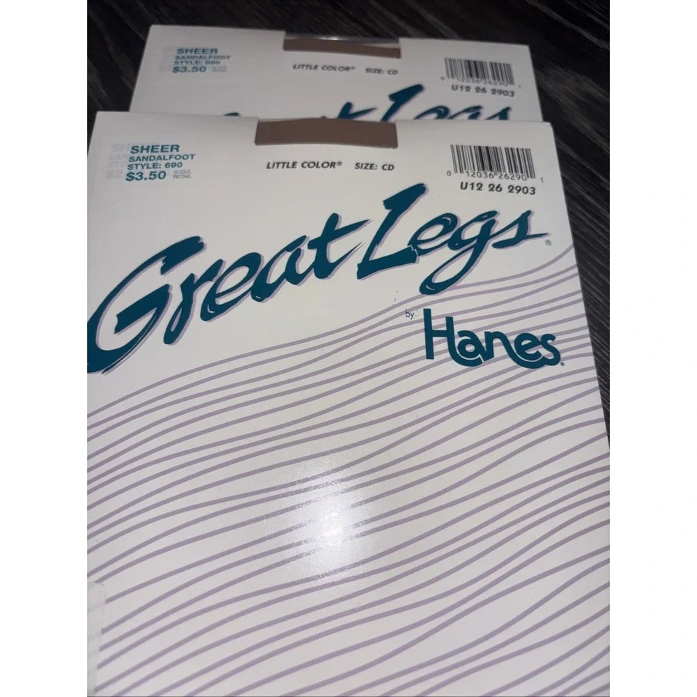 Great Legs By Hanes Sheer‎ Control Top Pantyhose Sz CD Little Color  Lot 2 Women